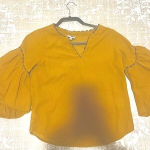 Ivy Jane Golden Blouse with Flared Sleeves